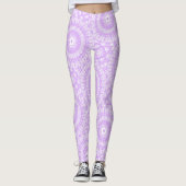 Mauve Mandala geometrisch patroon Leggings (Voorkant)