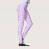 Mauve Mandala geometrisch patroon Leggings (Rechts)
