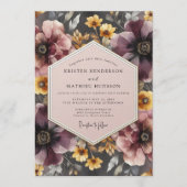 Mauve & Marigold Somber Wedding Kaart (Voorkant)