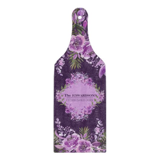 Mauve Meadows: Bloemen Tapijt Snijplank (Voorkant)