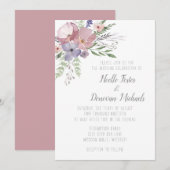 Mauve Meadows Huwelijksuitnodiging Kaart (Voorkant / Achterkant)