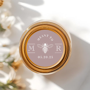 Mauve Meant to Bee Trouw Honing Potje Favor Ronde Sticker