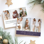 MAUVE Merry Christmas Elegant 9 Collage Photo  Feestdagenkaart<br><div class="desc">Share your family’s highlights with this year-in-review Christmas card featuring a simple, minimal, and clean design. The front includes a modern 6-photo collage paired with the festive greeting “Merry Christmas” in an elegant serif font over a DARK EGGPLANT MAUVE color, with space to personalize your family name or the year....</div>
