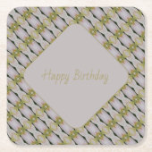 Mauve met groen kartonnen onderzetters (Voorkant)