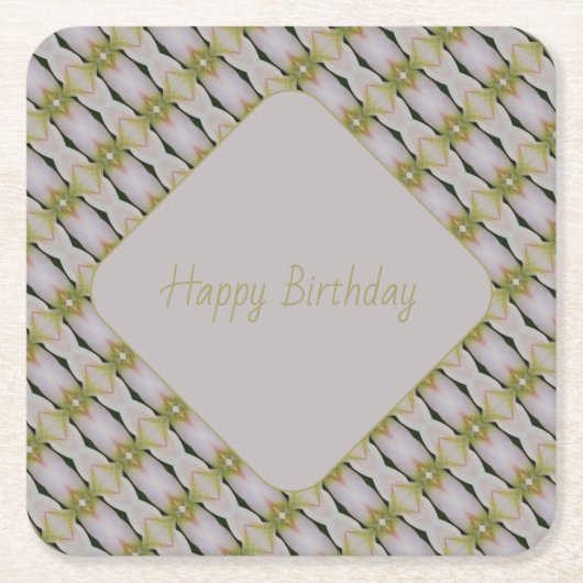 Mauve met groen kartonnen onderzetters (Voorkant)