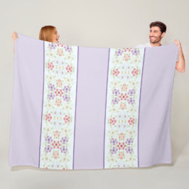 Mauve met Paarse bloemenaccent Fleece Deken