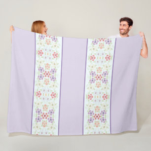 Mauve met Paarse bloemenaccent Fleece Deken