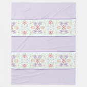 Mauve met Paarse bloemenaccent Fleece Deken (Voorkant)