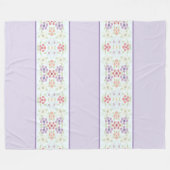 Mauve met Paarse bloemenaccent Fleece Deken (Voorkant (Horizontaal))