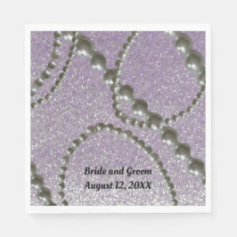 Mauve Metallic Fleck Pearl Wedding Paper Napkins Servet