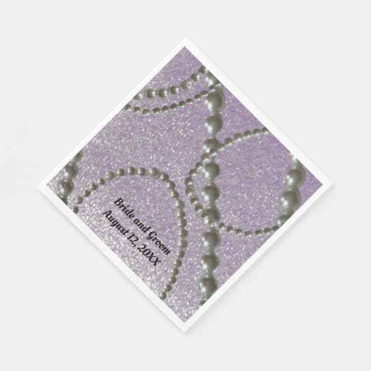 Mauve Metallic Fleck Pearl Wedding Paper Napkins Servet (Hoek)
