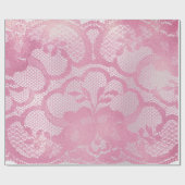 Mauve Metallic Grijs Roze Rose Bruids Bloemen Kant Cadeaupapier (Vlak)