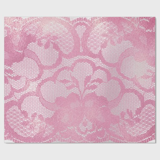 Mauve Metallic Grijs Roze Rose Bruids Bloemen Kant Cadeaupapier (Vlak)