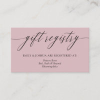  Mauve Minimalist Calligraphy Cadeau Registry