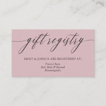  Mauve Minimalist Calligraphy Cadeau Registry