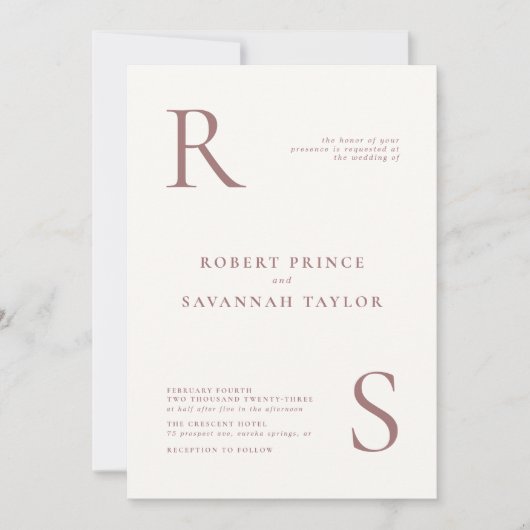 Mauve minimalist Weddenschap Kaart (Voorkant)