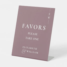 Mauve minimalistisch monogram is gunstig voor het  reclamebord met voetstuk