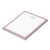 Mauve minimalistisch monogram leraar cadeau notitieblok (Linkerzijde)