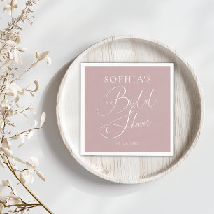 Mauve Minimalistische Elegante Bruidsfeest Servet