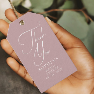 Mauve Minimalistische Elegante Dankjewel Cadeaulabel