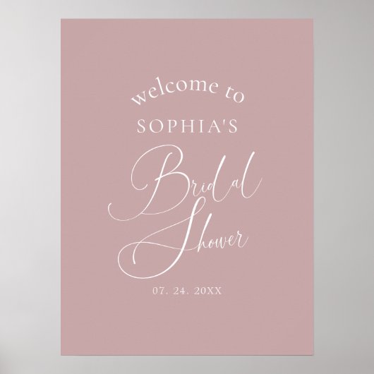 Mauve minimalistische elegante Vrijgezellenfeest w Poster (Voorkant)