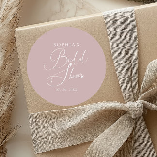 Mauve minimalistische kalligrafie Vrijgezellenfees Ronde Sticker