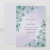 Mauve Mintige Blad Bruiloft Kaart (Voorkant / Achterkant)