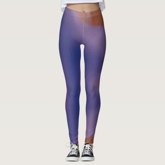 “Mauve Mirage Flow”  –  Abstract Pink Blue Peach Leggings (Voorkant)
