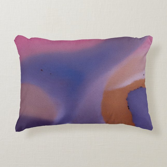 “Mauve Mirage Flow”  –  Abstract roze blauw perzik Accent Kussen (Voorkant)
