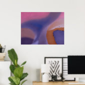 “Mauve Mirage Flow” – Abstract Roze Blauw Perzik Poster (Thuiskantoor)