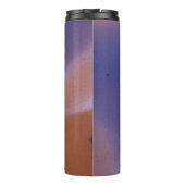 “Mauve Mirage Flow” – Abstract Roze Blauw Perzik Thermosbeker (Achterkant)