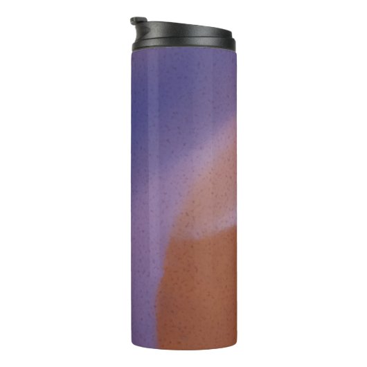 “Mauve Mirage Flow” – Abstract Roze Blauw Perzik Thermosbeker (Geroteerd rechts)