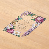 Mauve Mist, Champagne Gold & White Floral Wedding Acryl Uitnodigingen (Laagn)