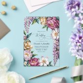 Mauve Mist, Champagne Gold & White Floral Wedding Acryl Uitnodigingen (Insitu (Huwelijk))