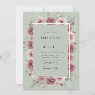 Mauve Mist Roos Bruiloft Kaart