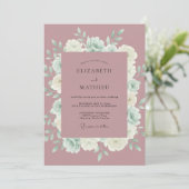 Mauve Misty Watercolor Bruiloft Kaart (Staand voorkant)