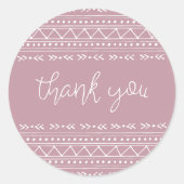 Mauve Modern Boho Dank je wel Ronde Sticker (Voorkant)
