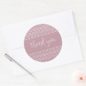 Mauve Modern Boho Dank je wel Ronde Sticker (Envelop)