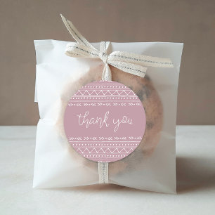 Mauve Modern Boho Dank je wel Ronde Sticker
