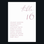 Mauve Modern Handgeschreven Script Wedding Kaart<br><div class="desc">Deze moderne kaart met tafelnummers is voorzien van een mauve handgeschreven script en minimalistische typografie. Personaliseer door uw gegevens toe te voegen. Deze aangepaste tafelkaart is ideaal voor bruiloften,  vrijgezellenfeesten,  baby showers en andere evenementen.</div>