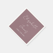 Mauve Modern Minimalistisch Script Wedding Servet (Hoek)
