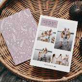 Mauve Modern Neutral 4 Foto Elegant Feestdagenkaart