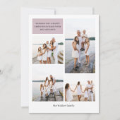 Mauve Modern Neutral 4 Foto Elegant Feestdagenkaart (Voorkant)