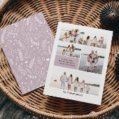 Mauve Modern Neutral 5 Foto Elegant Feestdagenkaart