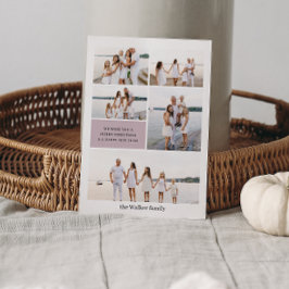 Mauve Modern Neutral 5 Foto Elegant Feestdagenkaart