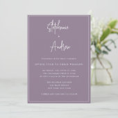 Mauve Modern Simple Wedding Invitation Kaart (Staand voorkant)