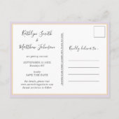 Mauve Modern Typography Simple Photo Wedding Aankondigingskaart (Achterkant)