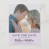 Mauve Modern Typography Simple Photo Wedding Aankondigingskaart (Voorkant)