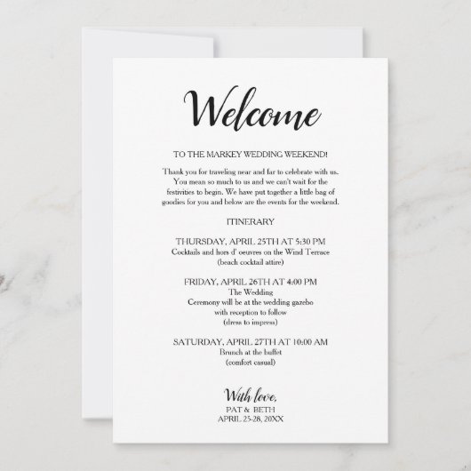 Mauve modern Wedding Weekend Itinerary Uitnodiging (Voorkant)