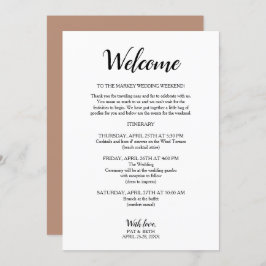 Mauve modern Wedding Weekend Itinerary Uitnodiging